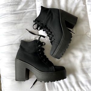 Lace up platform boots
